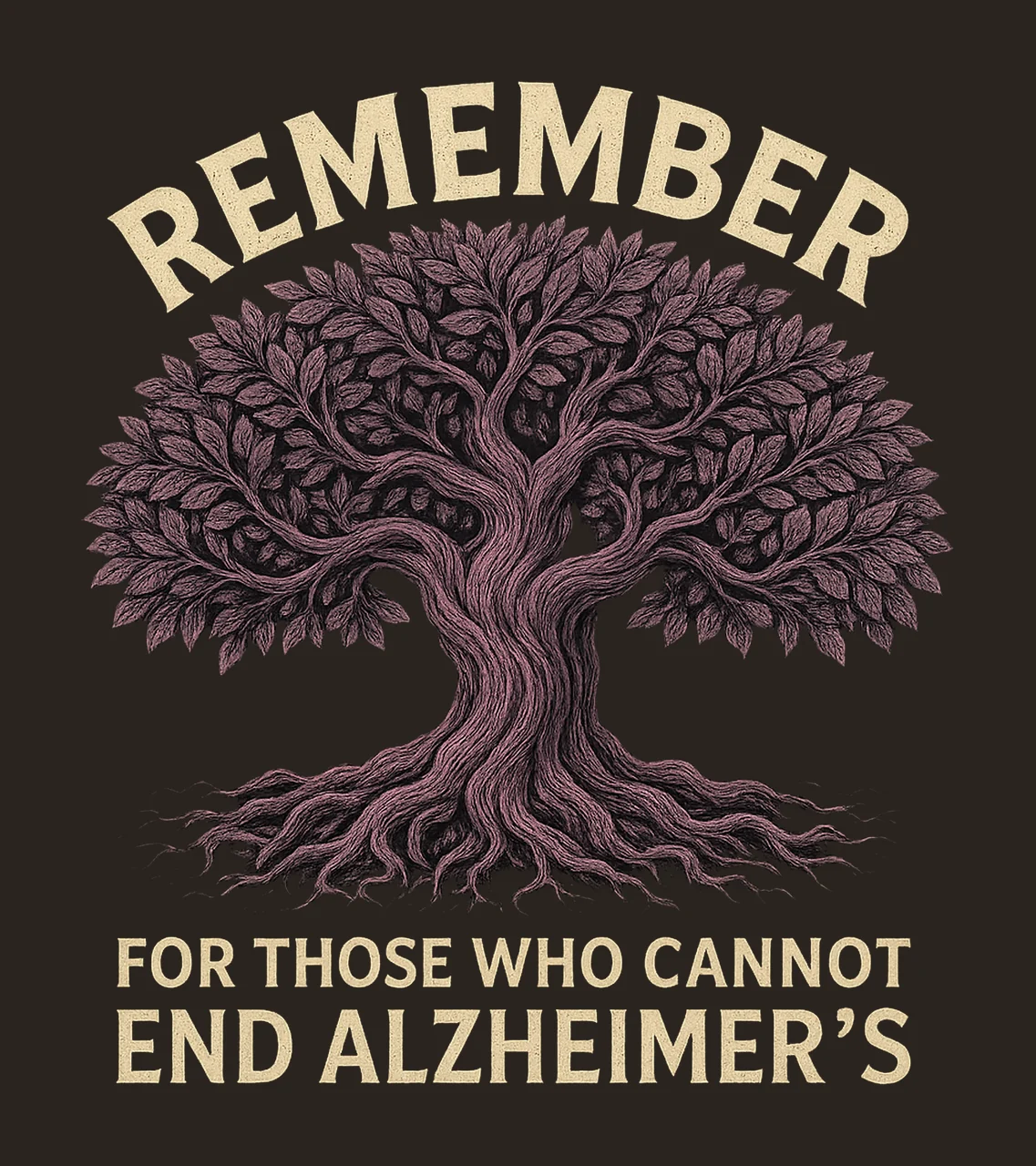 Alzheimers Awareness Remember Design Support Purple Ribbon contrast preview thumbnail