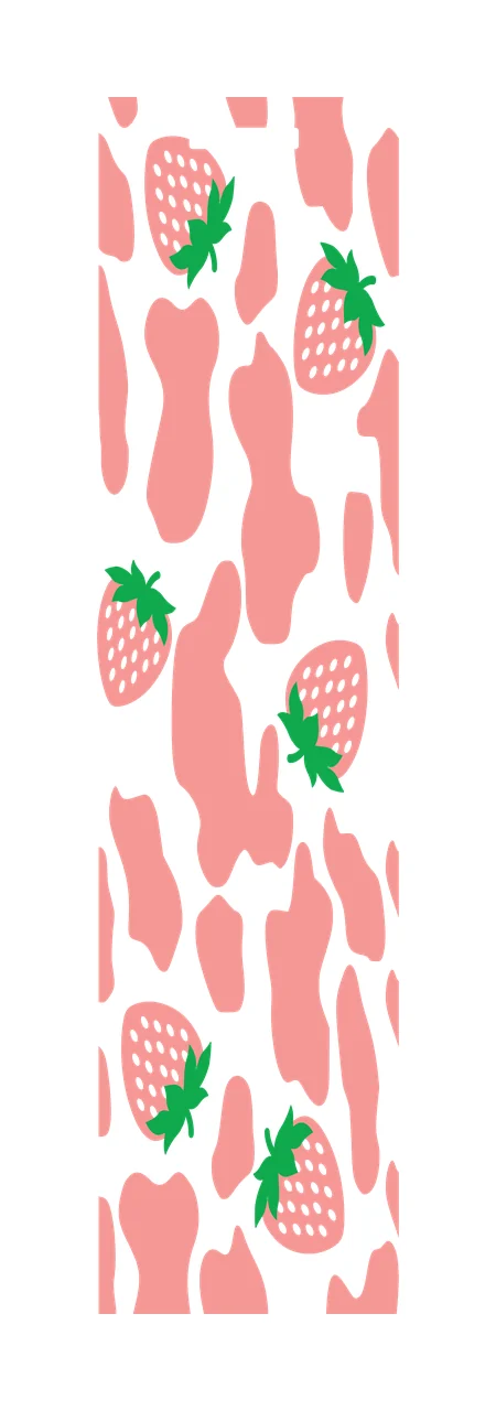 Strawberry Pattern With Organic Shapes Strawberries spots graphic