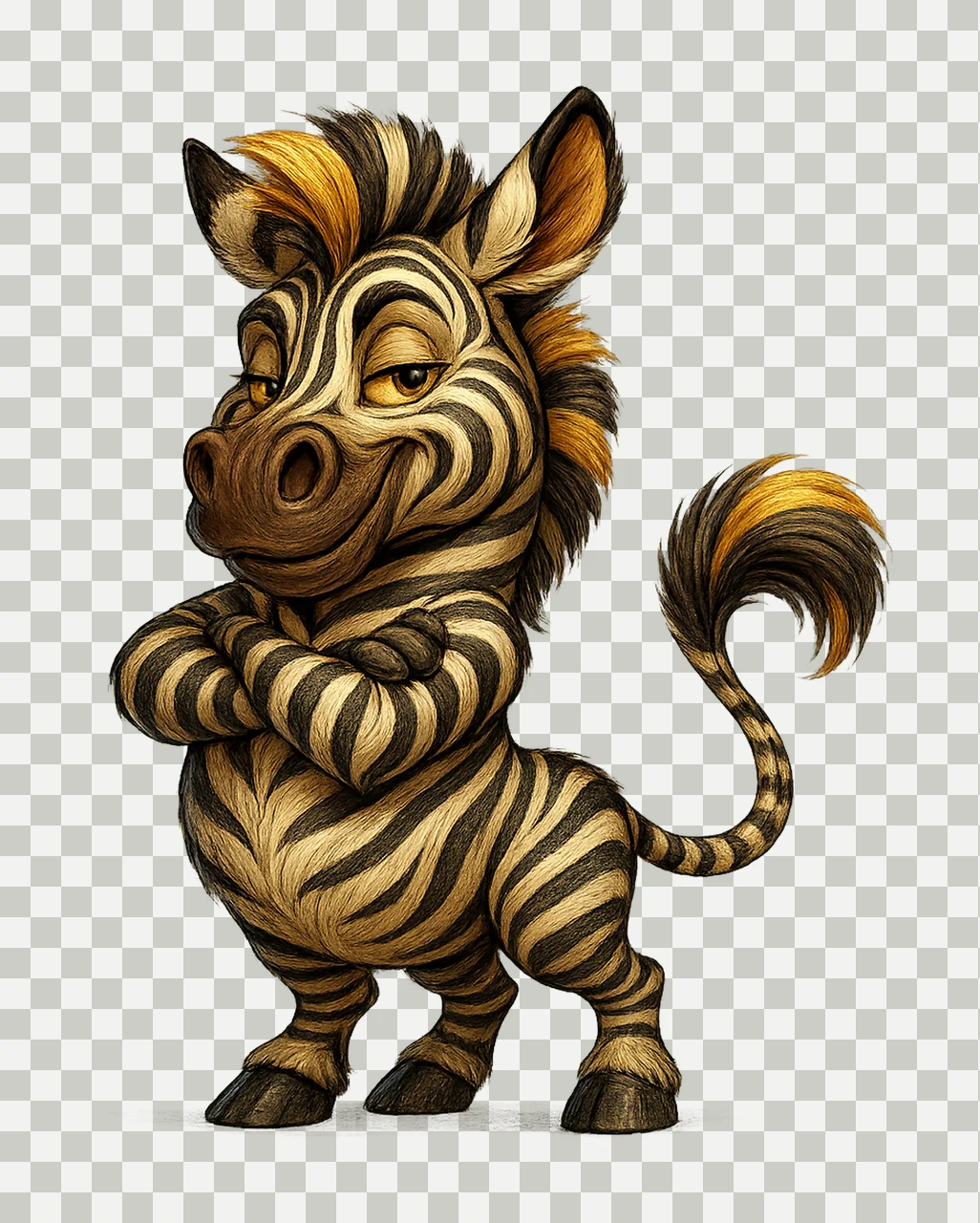Funny Zebra Artwork Jungle Animal Cartoon Art Cute Safari transparency and detail preview thumbnail