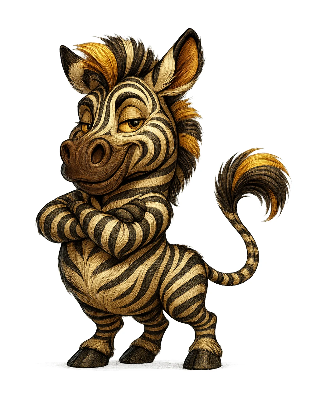 Funny Zebra Artwork Jungle Animal Cartoon Art Cute Safari