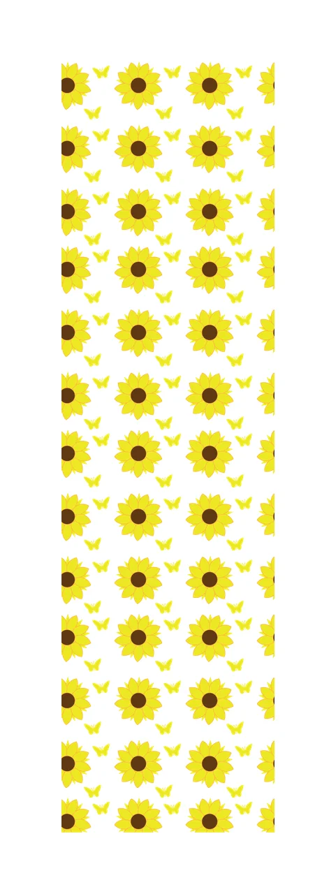 Flowers And Butterflies Vertical Pattern repeating silhouette