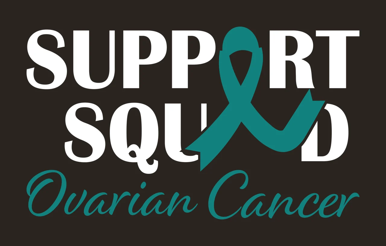 Support Squad Ovarian Cancer Text Decal ribbon minimalist black contrast preview thumbnail