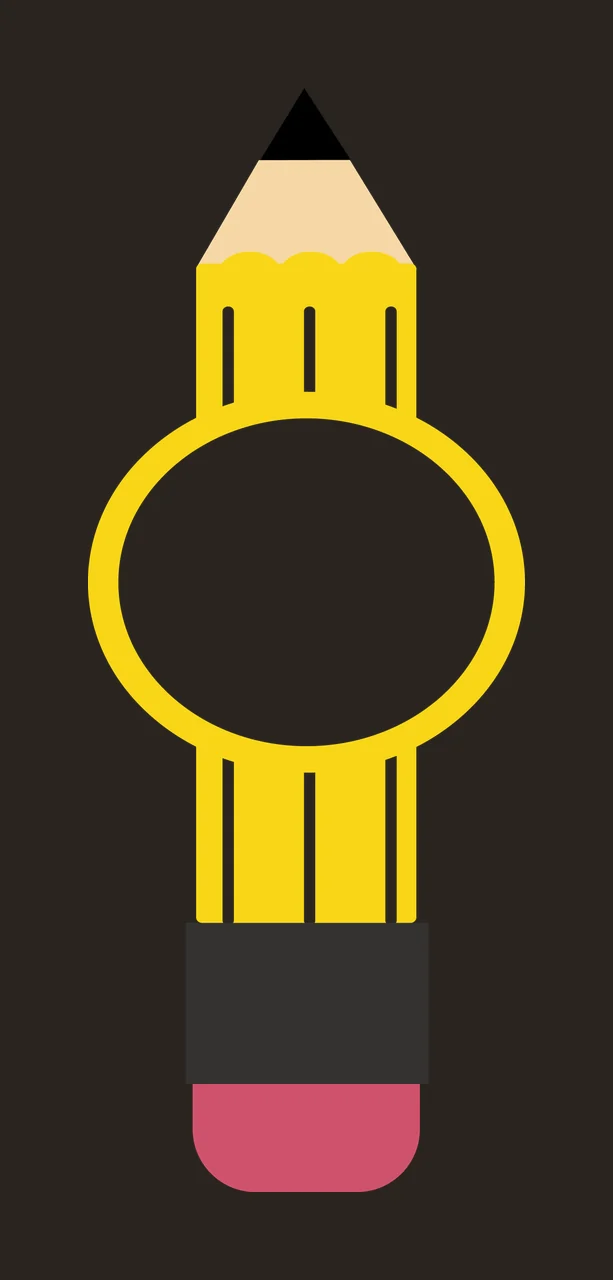 Pencil Silhouette With Central Circular Frame For Text circle contrast preview thumbnail