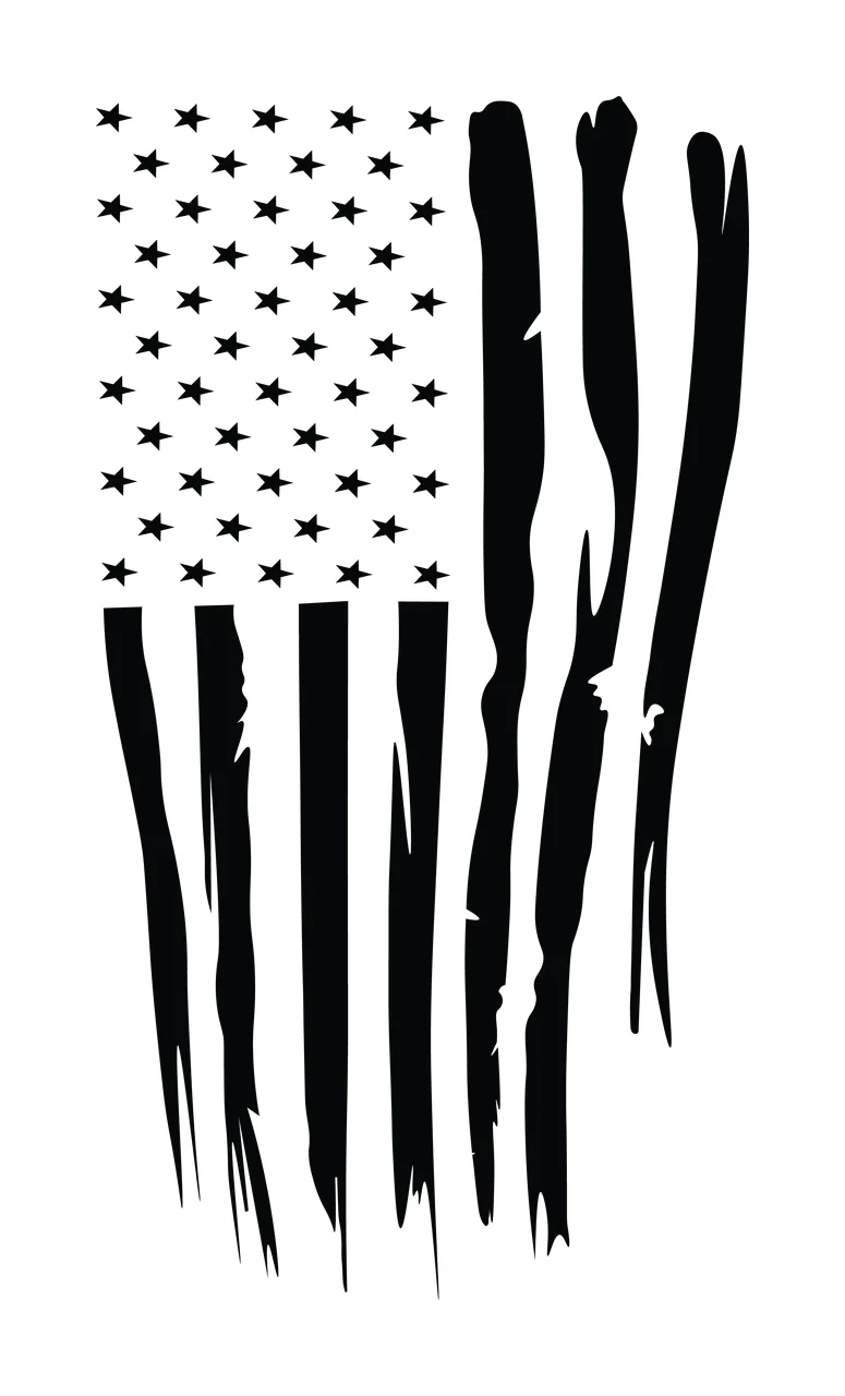 Flag Stars American Vertical Grunge Style stripes black white