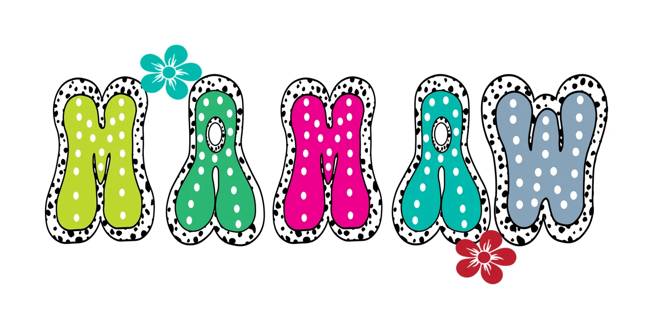 Mama Text With Decorative Flower Embellishments decoration