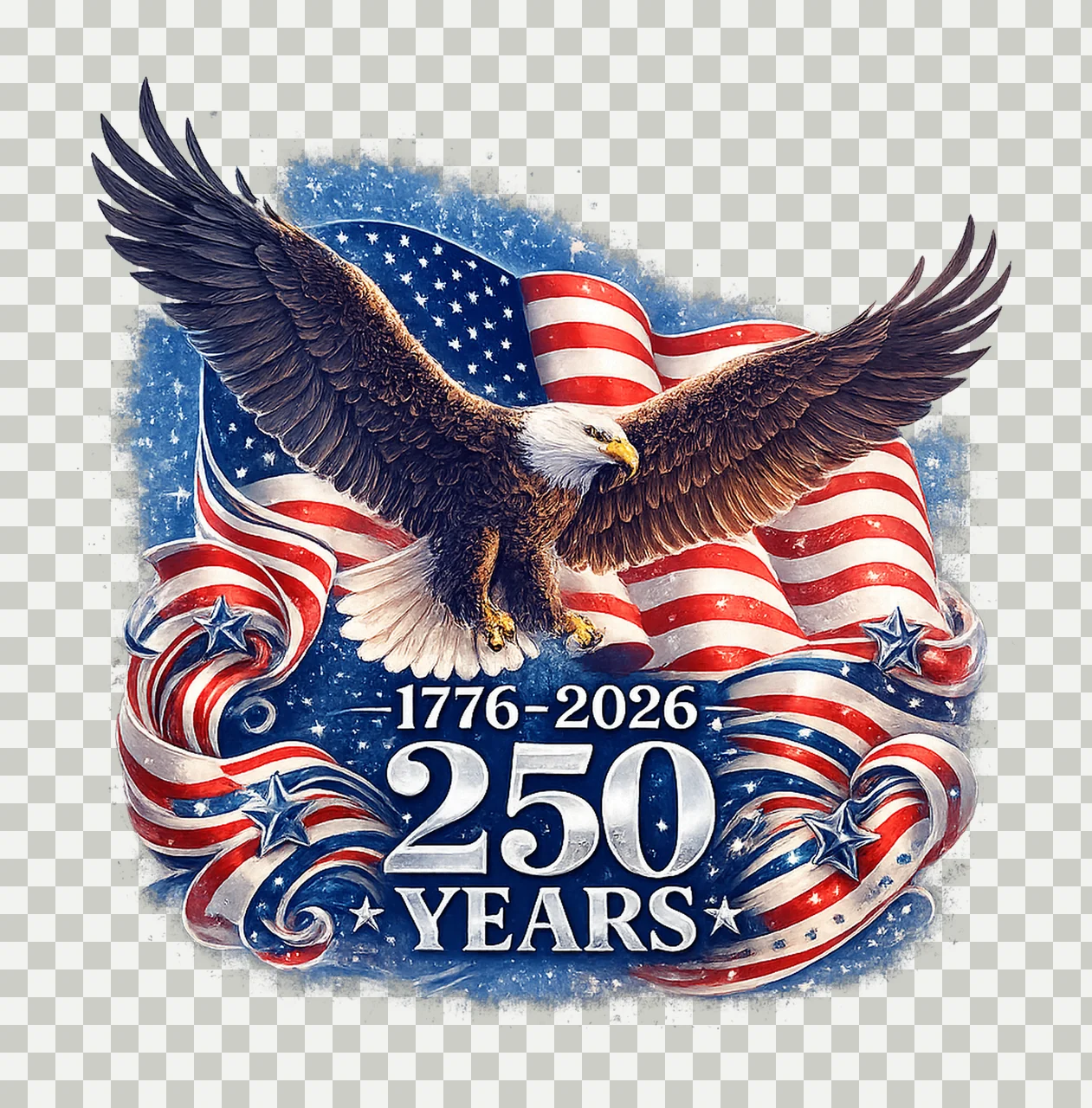 250th America Anniversary Retro 4th of July Patriotic transparency and detail preview thumbnail