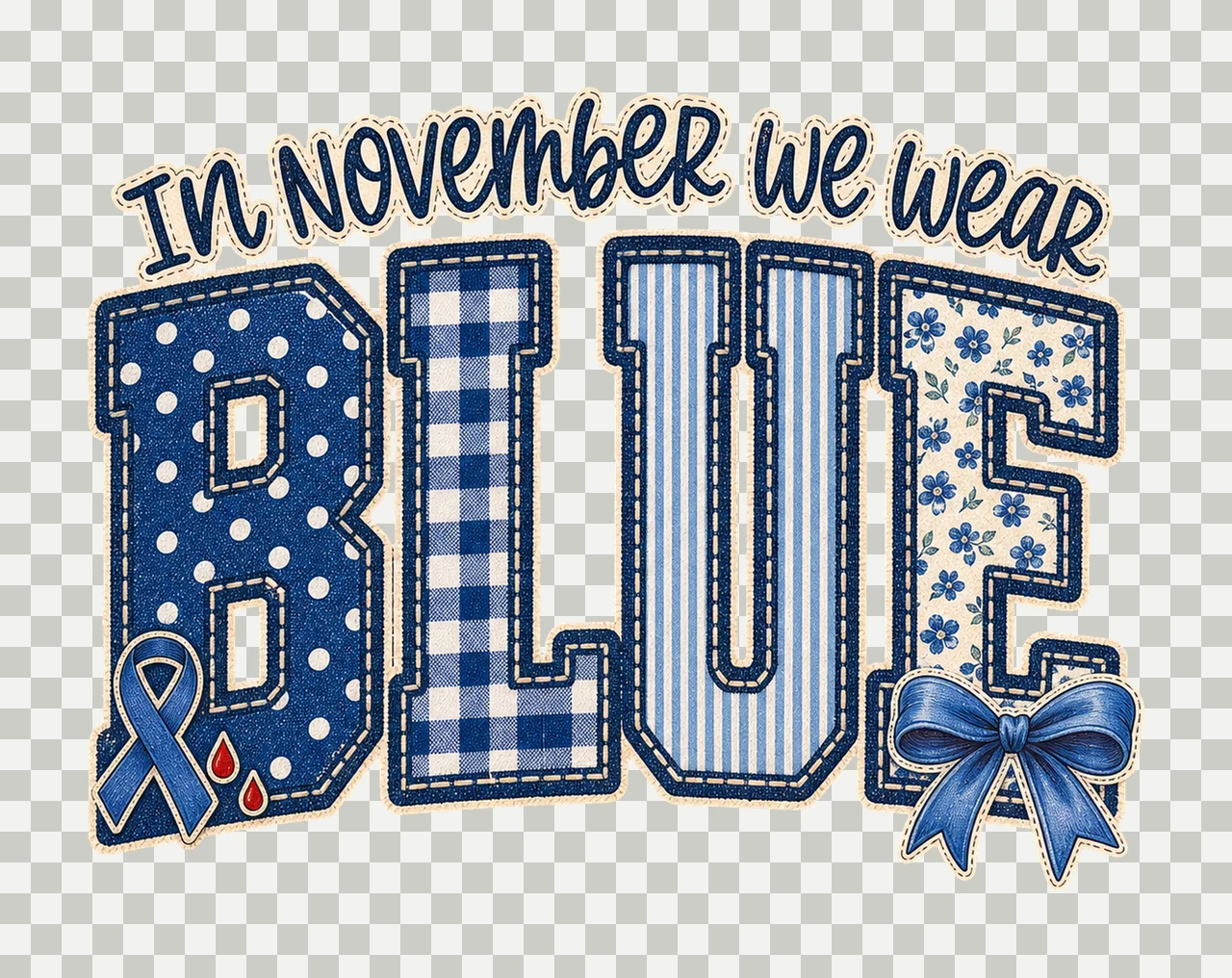 In November We Wear Blue Diabetes Awareness bundle 03 transparency and detail preview thumbnail