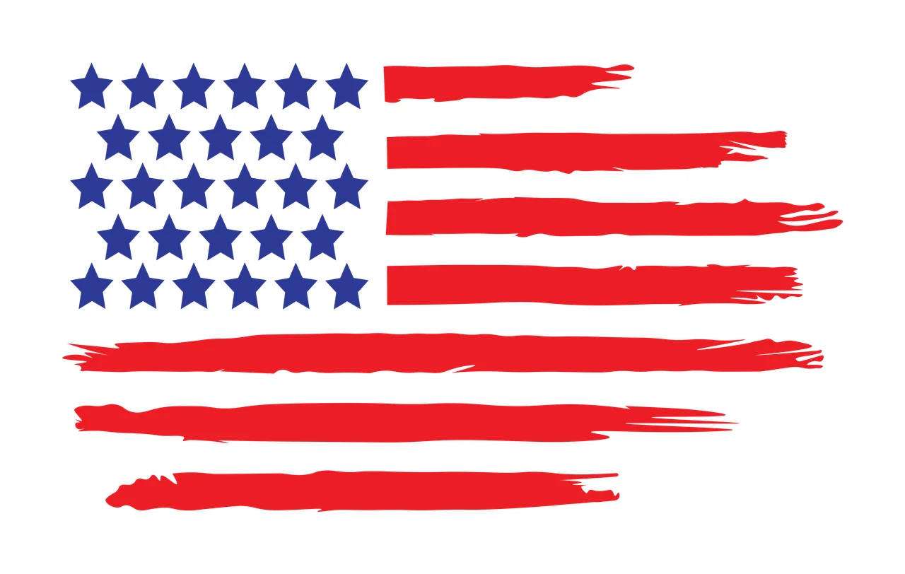 Flag Horizontal Distressed With Stars stripes black white and