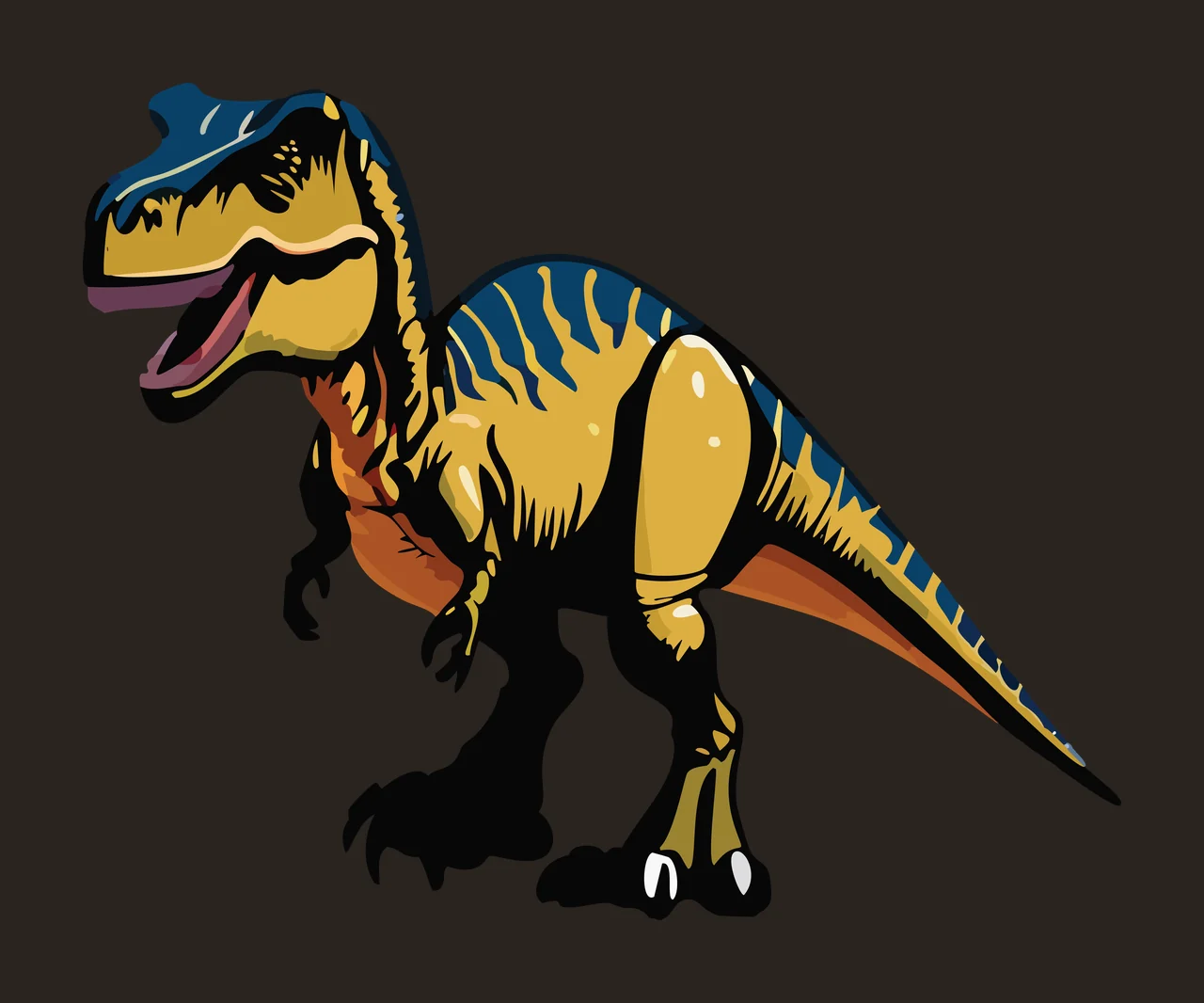 Dinosaur T Rex Silhouette Standing roaring tyrannosaurus teeth contrast preview thumbnail