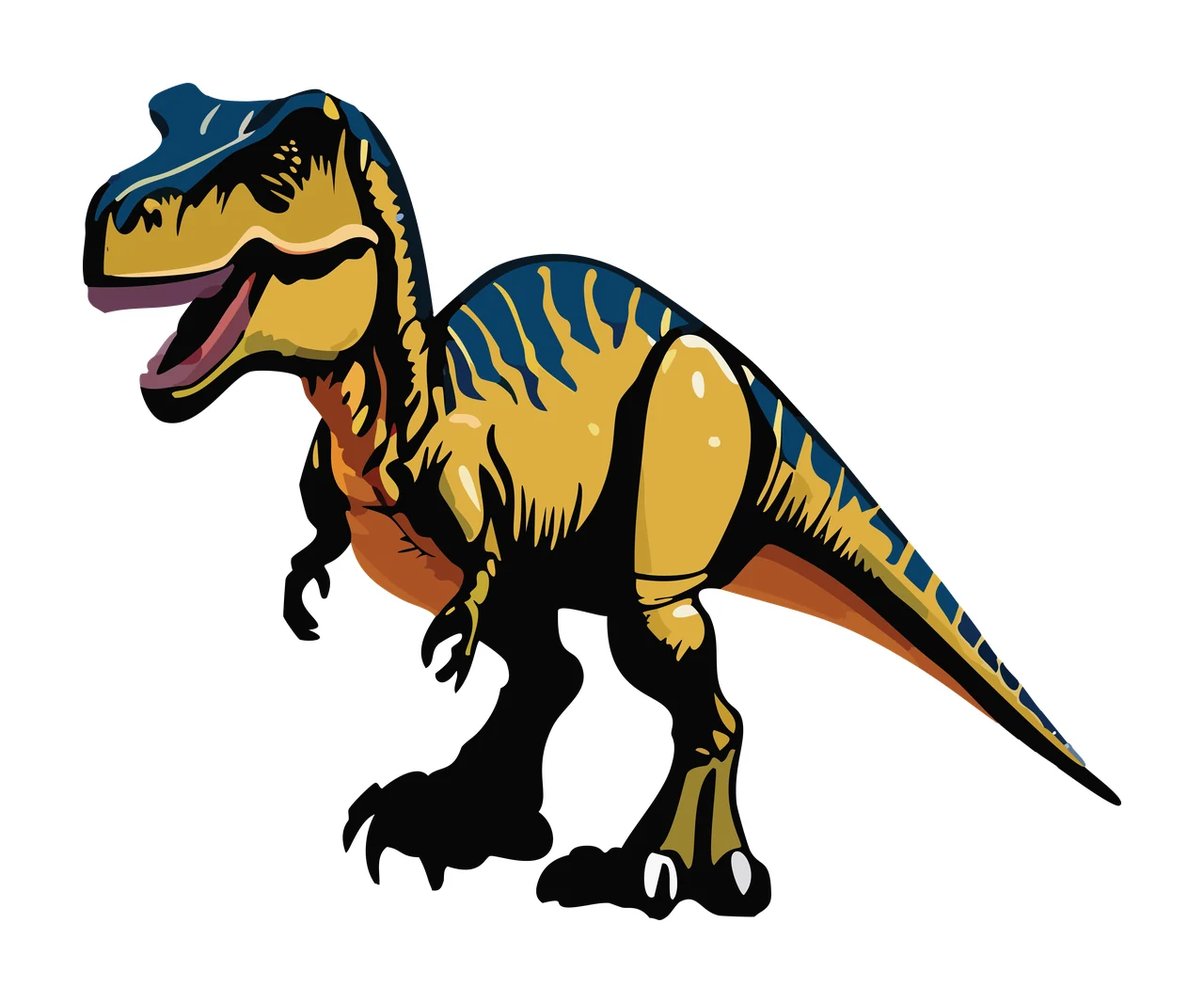 Dinosaur T Rex Silhouette Standing roaring tyrannosaurus teeth