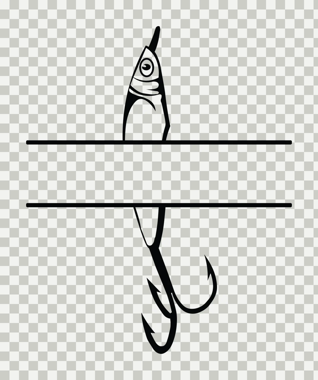 Can Glass Wrap Fish With Fishing Hook transparency and detail preview thumbnail