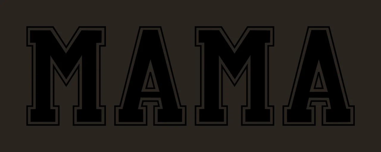 Mama Text With Black And White Outline contrast preview thumbnail