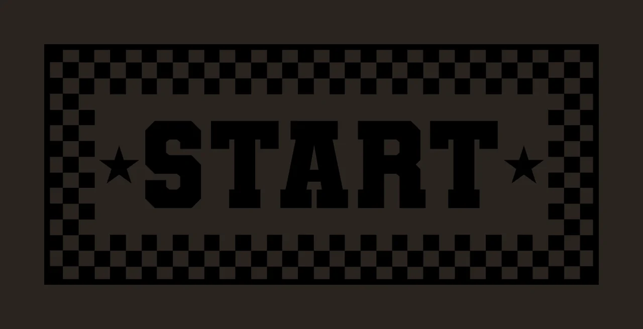 Start Sign Featuring Checkered Border And Stars graphic design contrast preview thumbnail