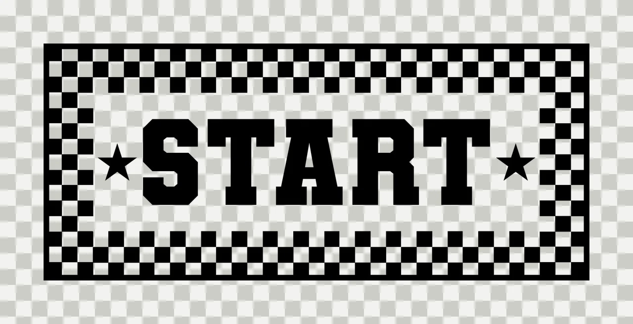 Start Sign Featuring Checkered Border And Stars graphic design transparency and detail preview thumbnail