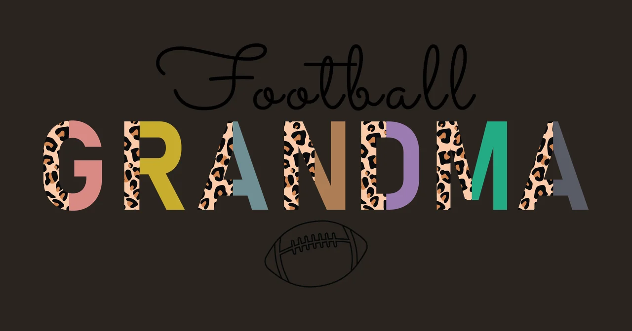 Football Grandma Text With Ball display minimalist black white contrast preview thumbnail