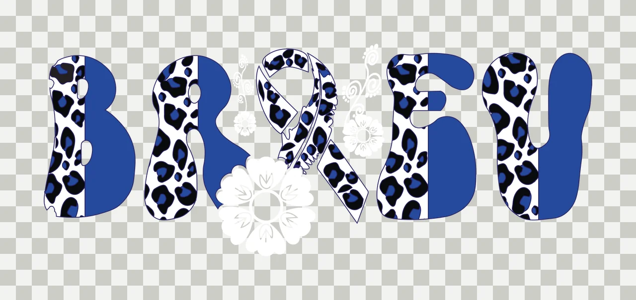 Brave Typography With Ribbon And Flowers word decorative black transparency and detail preview thumbnail