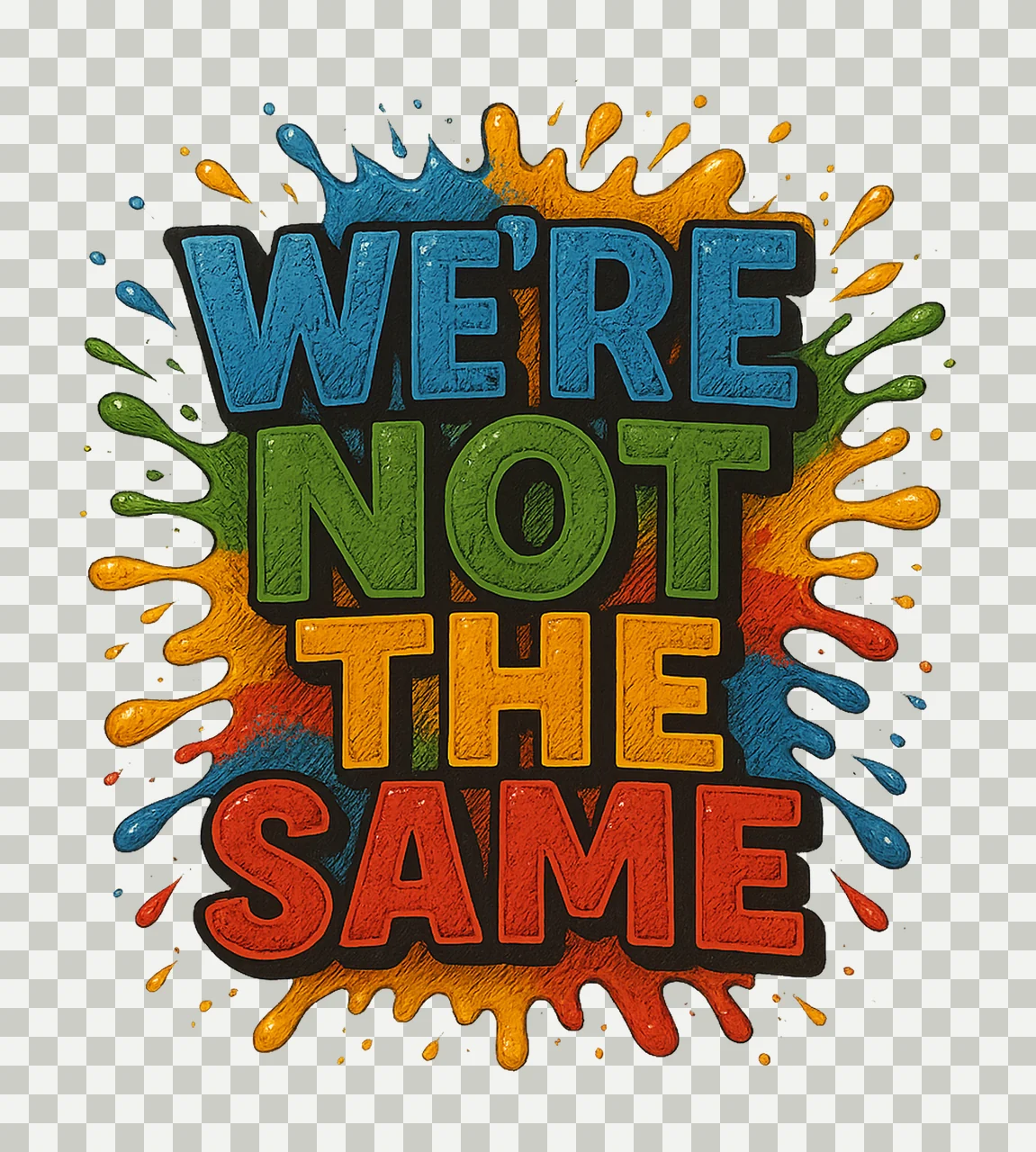 Autism Awareness Not Like Us Design Sublimation Artwork transparency and detail preview thumbnail