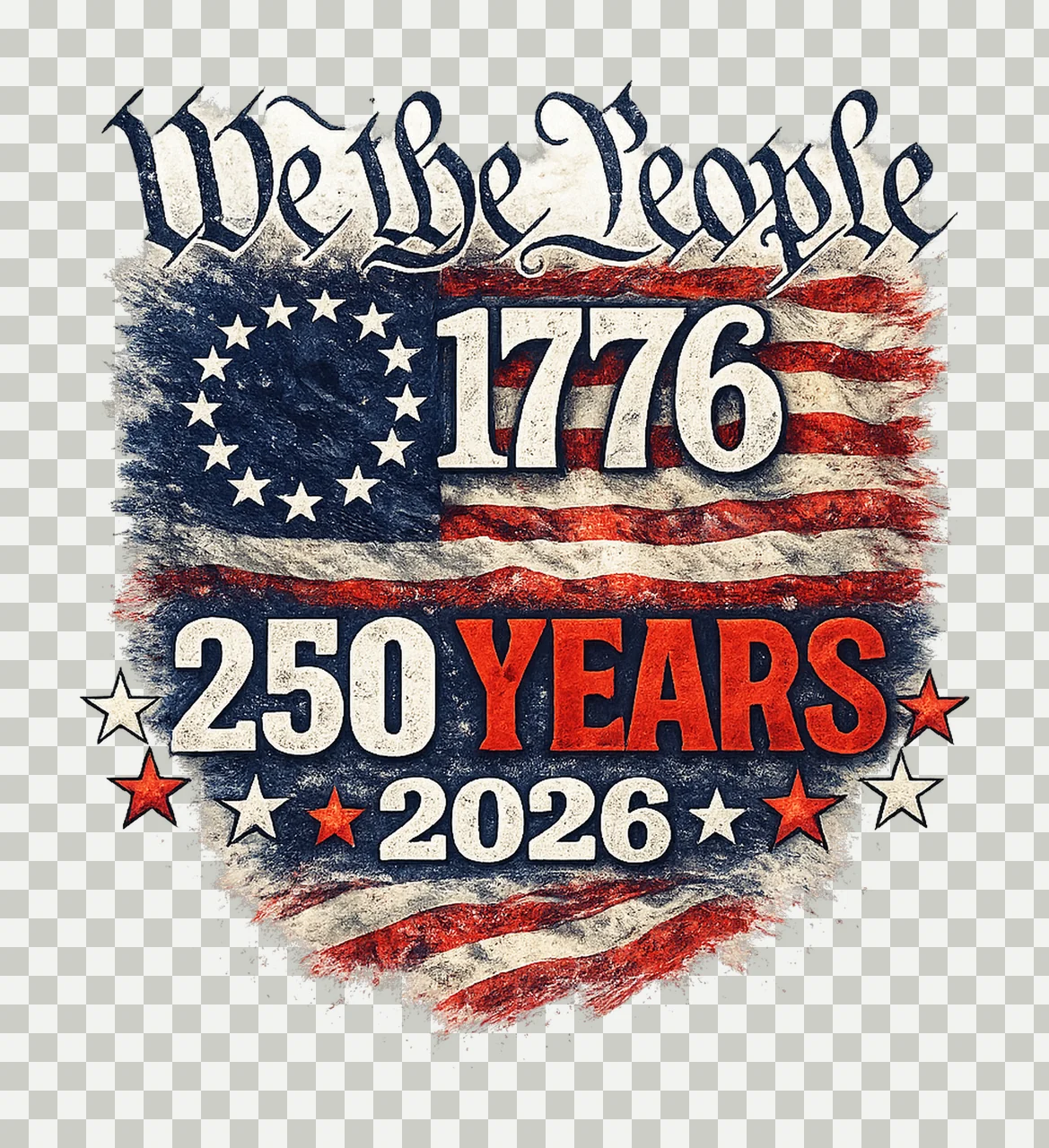 250th America Anniversary US 250 Years Design We The People transparency and detail preview thumbnail