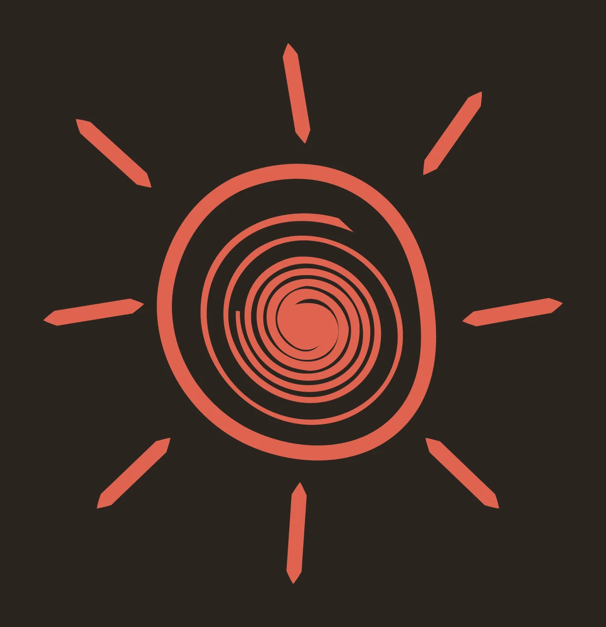 Sun Sketch Spiral Ray Drawing rays black white minimalist contrast preview thumbnail