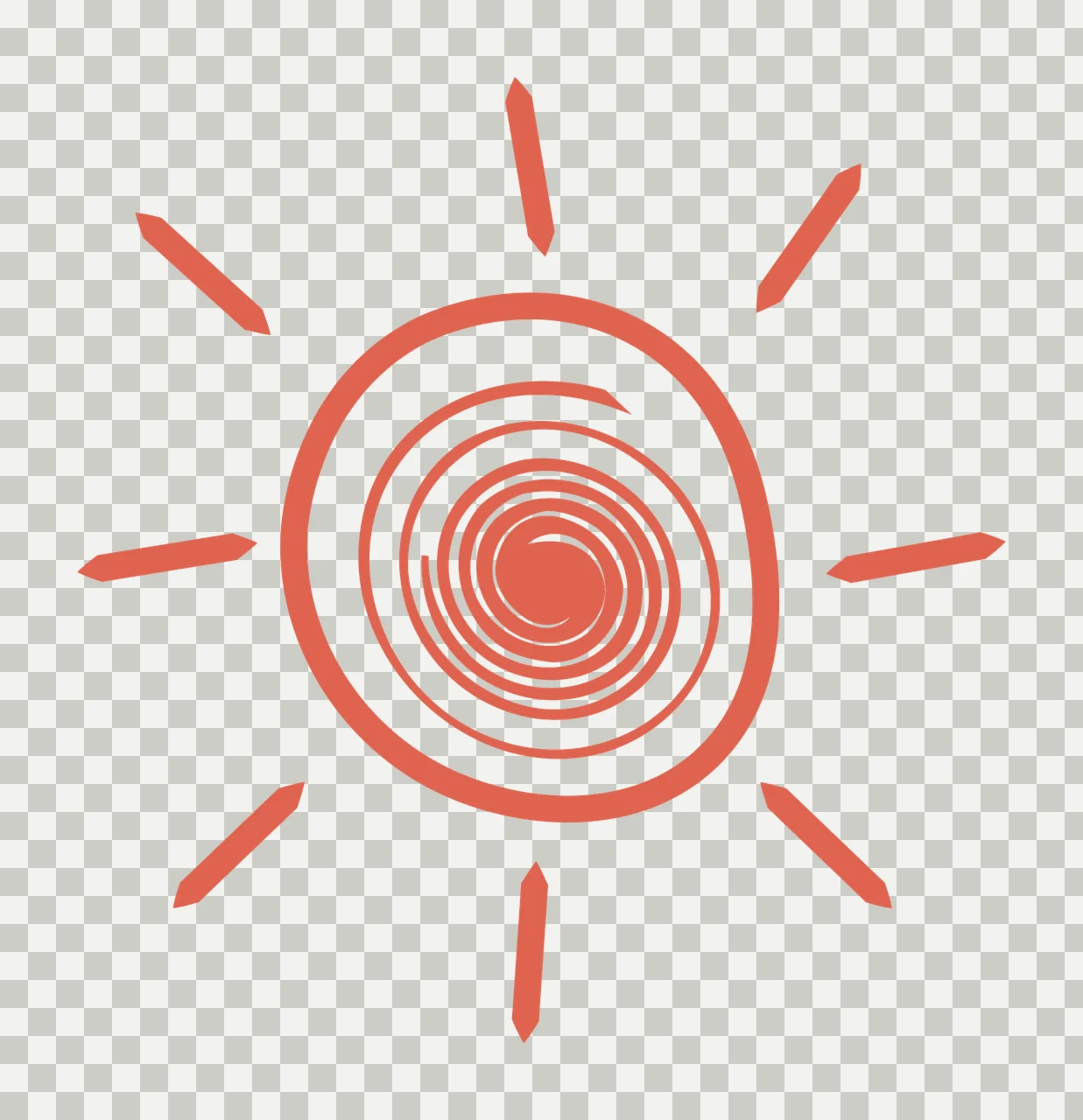 Sun Sketch Spiral Ray Drawing rays black white minimalist transparency and detail preview thumbnail