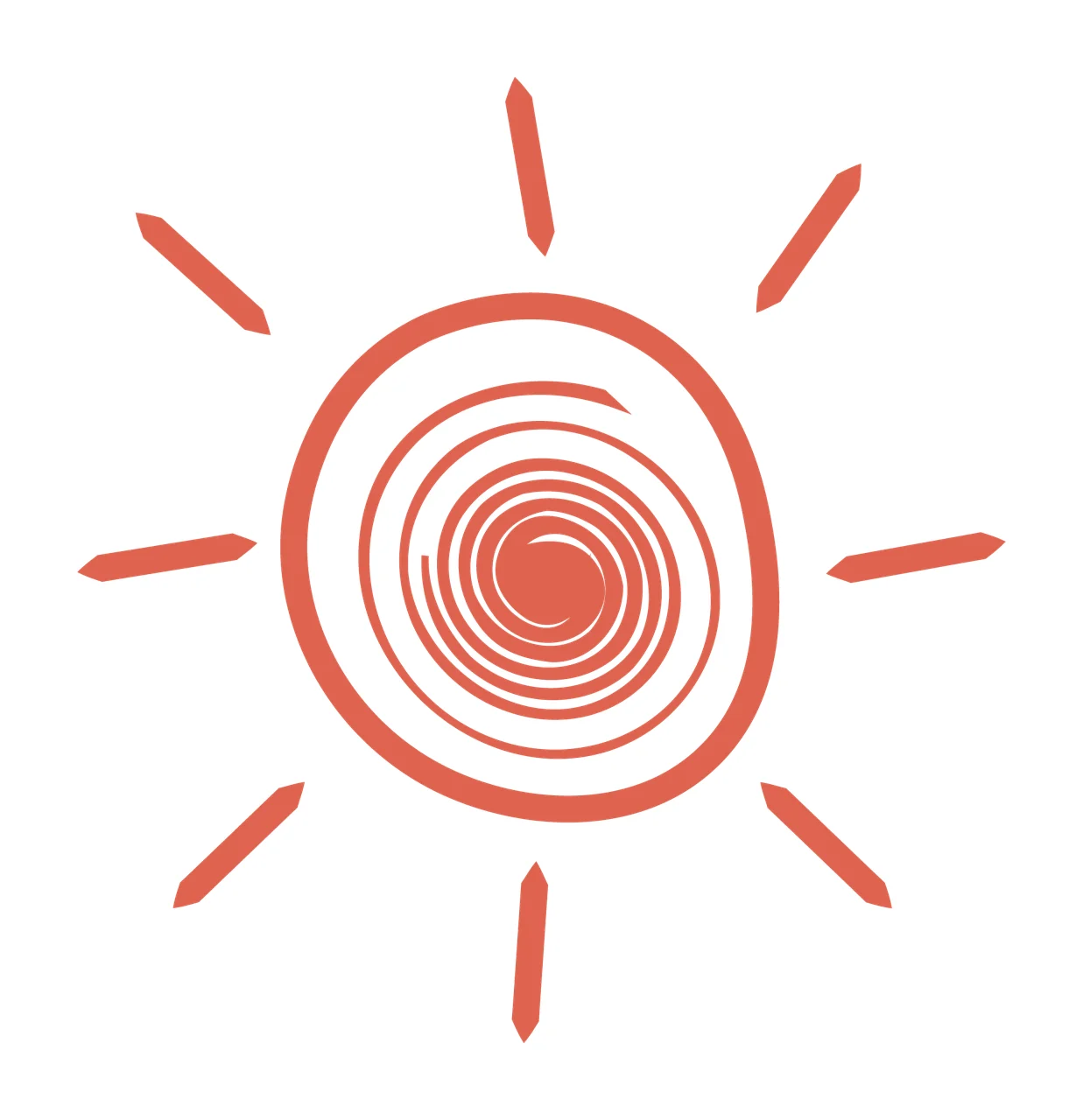 Sun Sketch Spiral Ray Drawing rays black white minimalist
