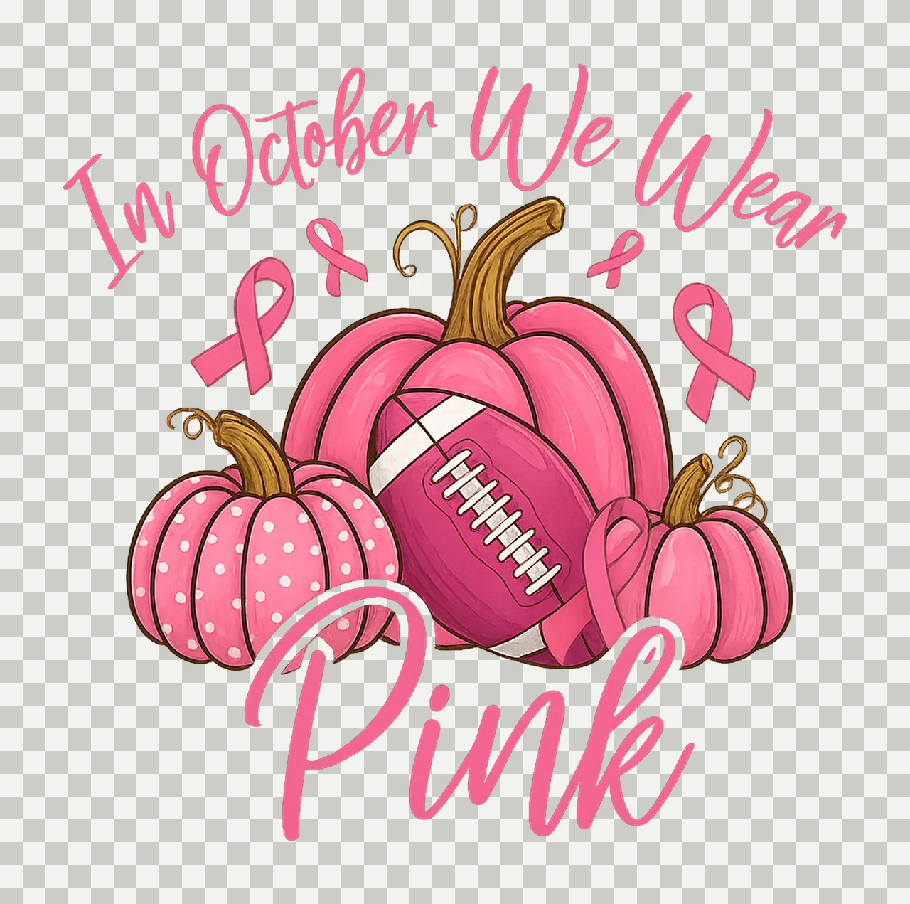 In October We Wear Pink Sweatshirt Breast Cancer Awareness transparency and detail preview thumbnail