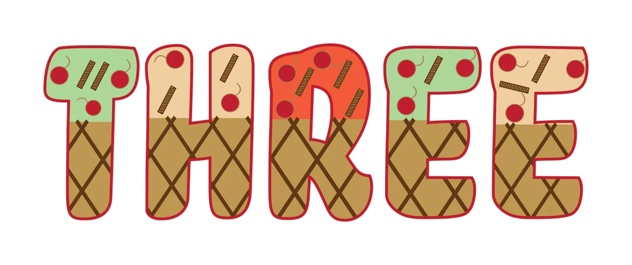 Three Word With Crosshatch Pattern filling letters texture