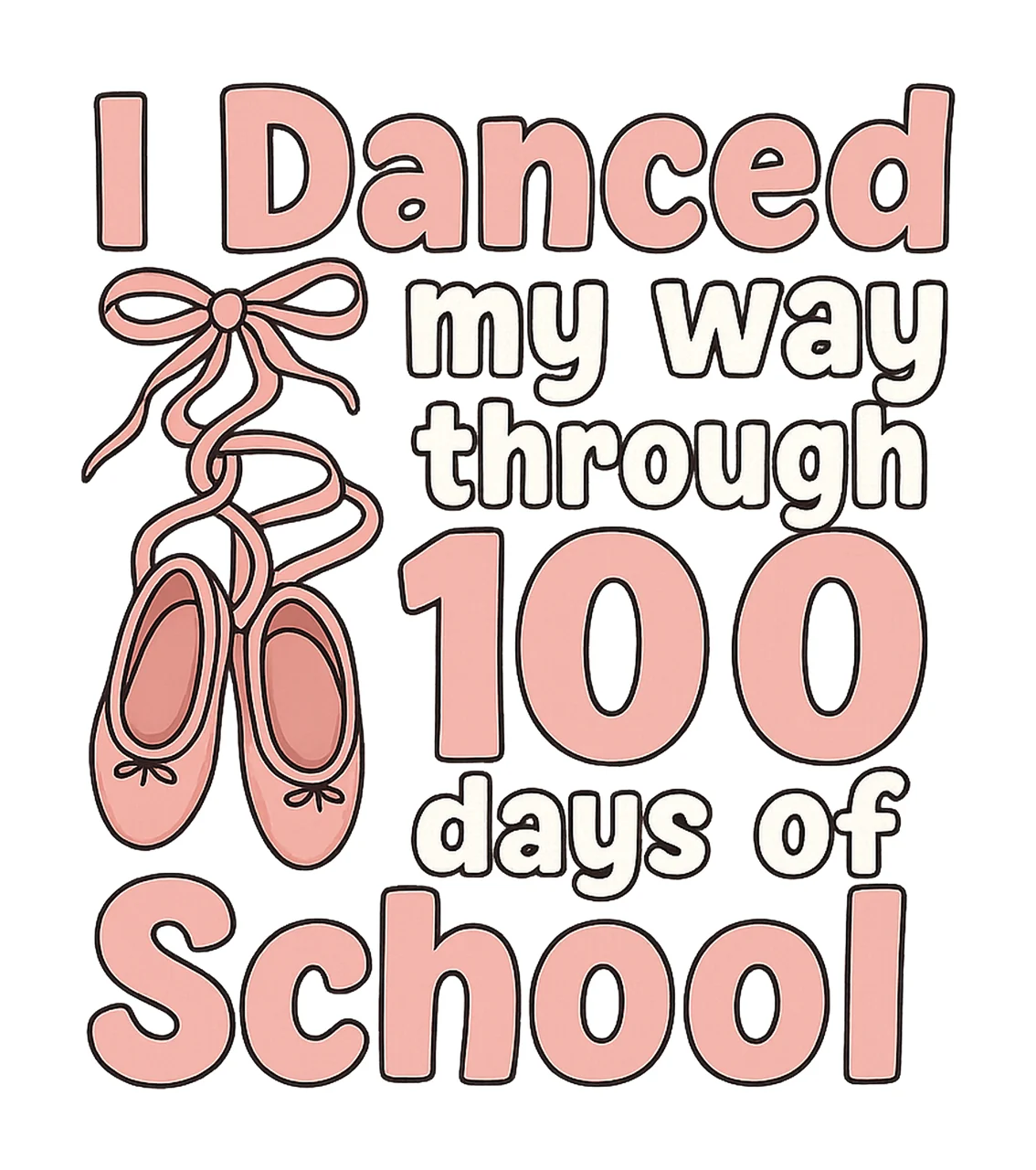 100 Days of School Ballerina Dancing Design Ballet Artwork