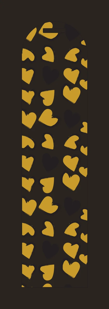 Black Heart Pattern Vertical Label silhouette white tag and contrast preview thumbnail