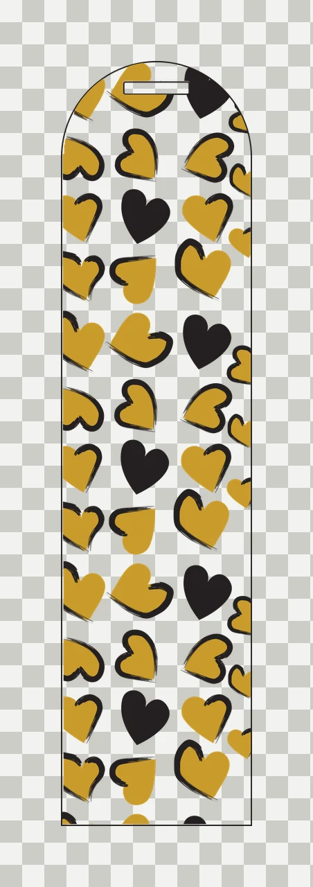 Black Heart Pattern Vertical Label silhouette white tag and transparency and detail preview thumbnail