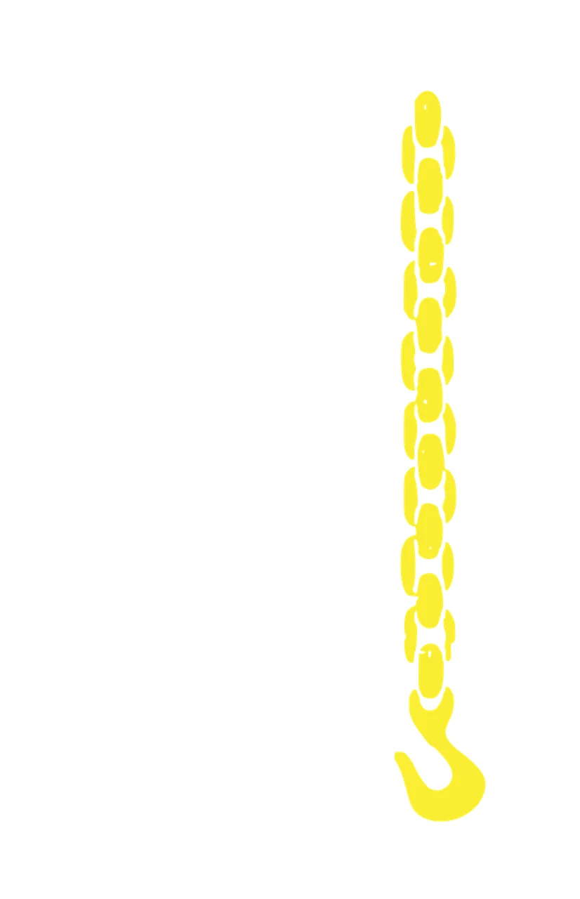 Yellow chain with hook Illustration