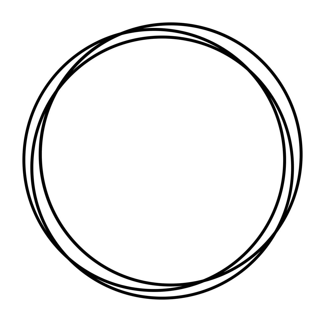Keychain Intersecting Circular Ring Line Sketch black circle