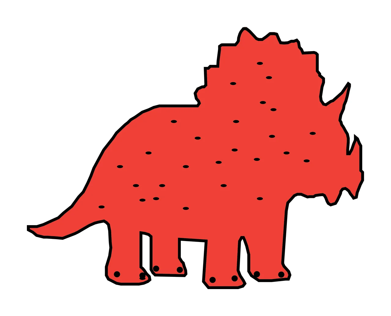 Dinosaur Horned Silhouette Side Profile standing horns frill