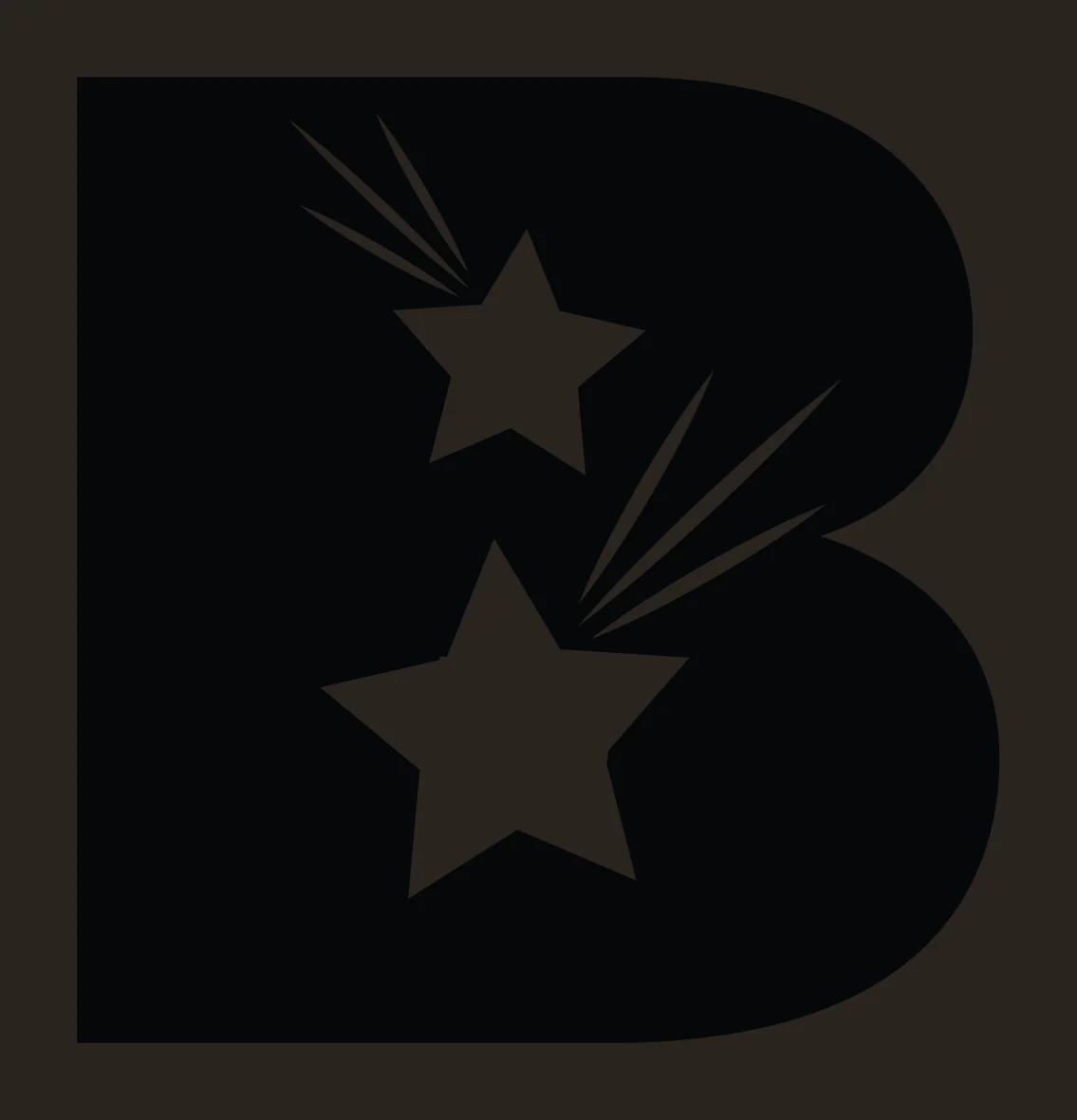 B Letter With Stars And Motion Lines contrast preview thumbnail
