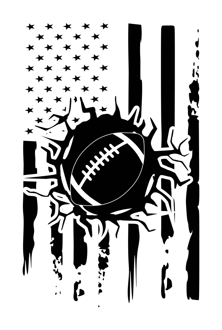 Flag Distressed American Graphic With A Central Circular cracking
