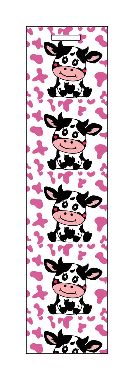 Black Cow Silhouette Heads Pattern Column cows spots white