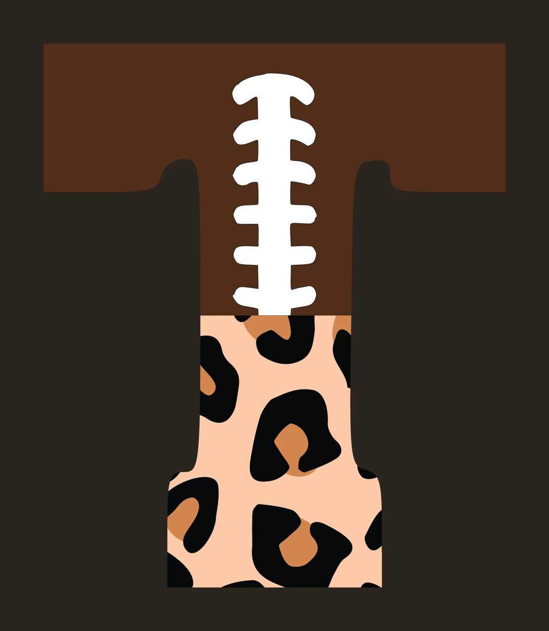 Football Font Half Leopard Character 10 american gridiron touchdown contrast preview thumbnail