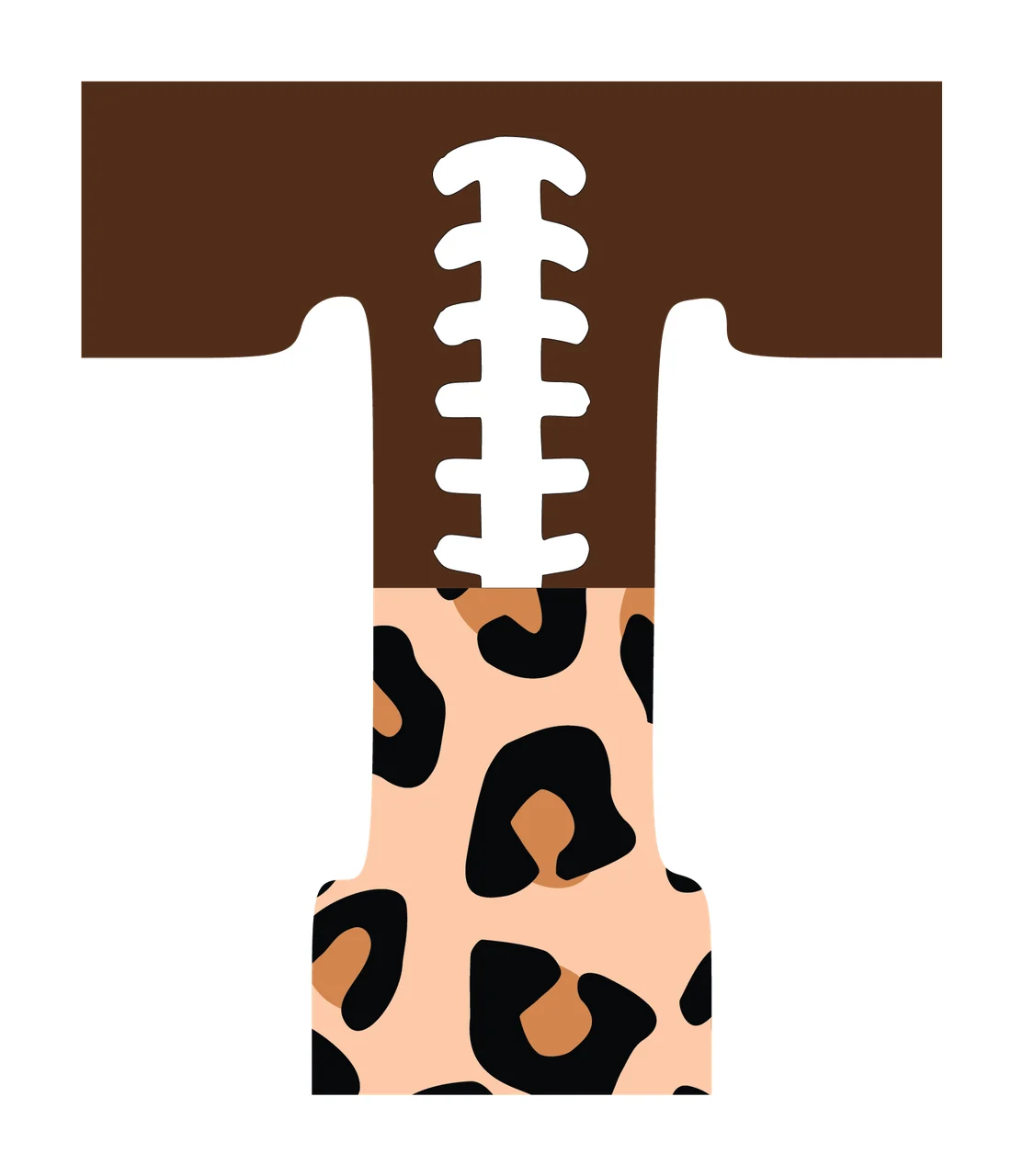 Football Font Half Leopard Character 10 american gridiron touchdown