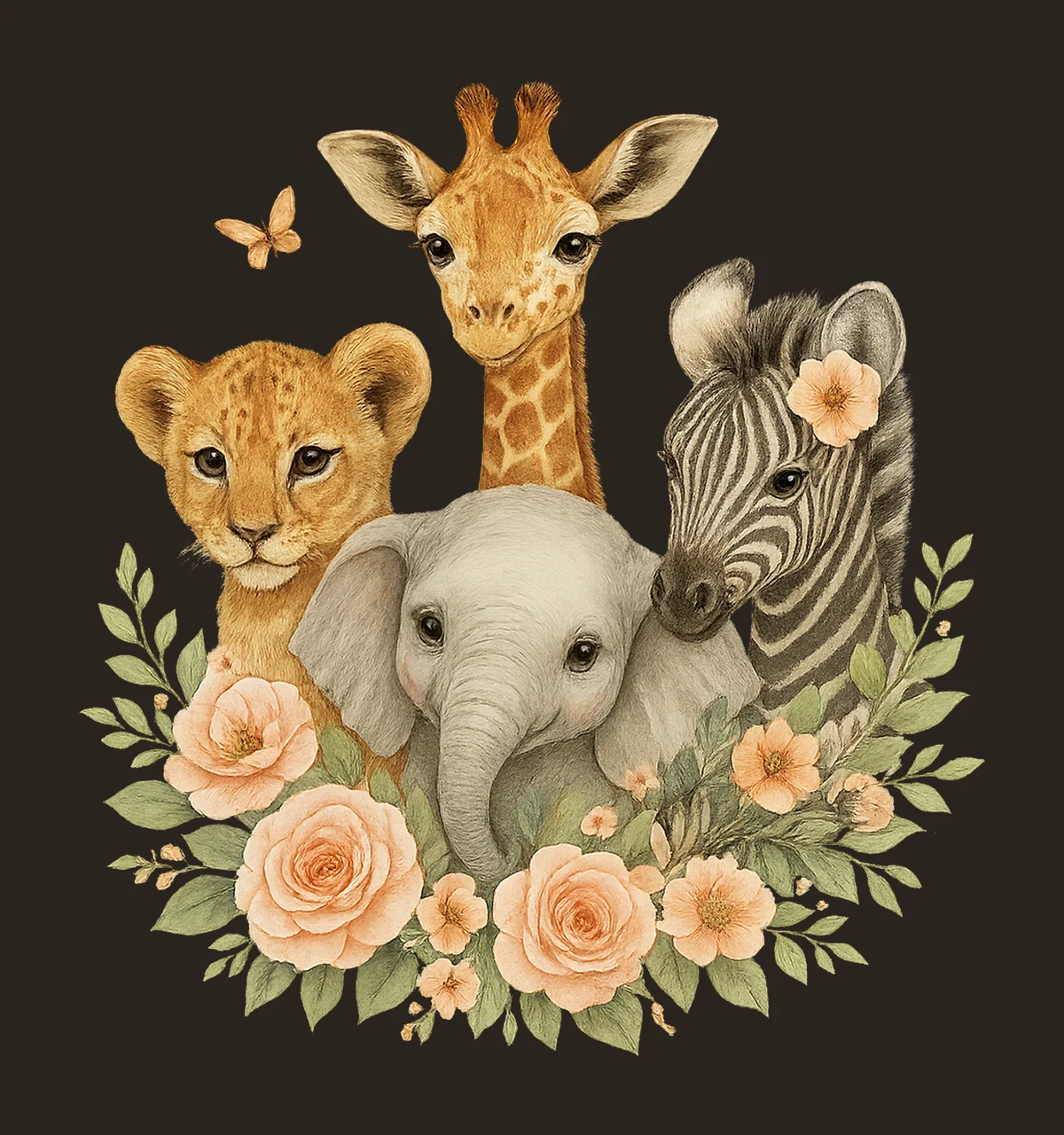 Safari Animals Watercolour Jungle Animals Sublimation Design contrast preview thumbnail