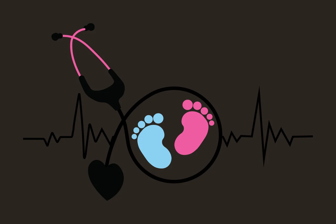 Baby Feet Heart Stethoscope And On A Medical symbols pulse line contrast preview thumbnail