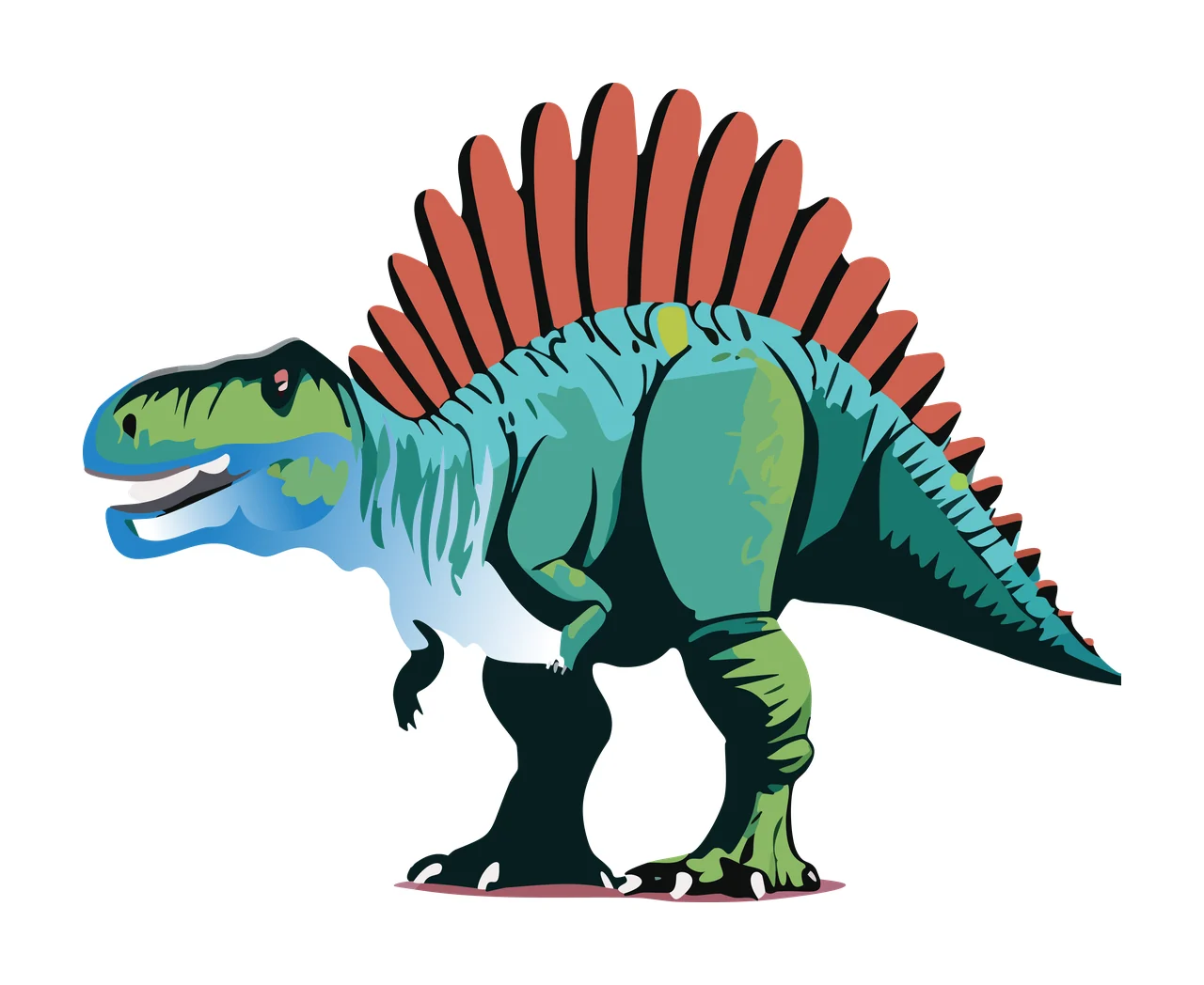 Dinosaur Silhouette With Sharp Back Spikes standing tail head
