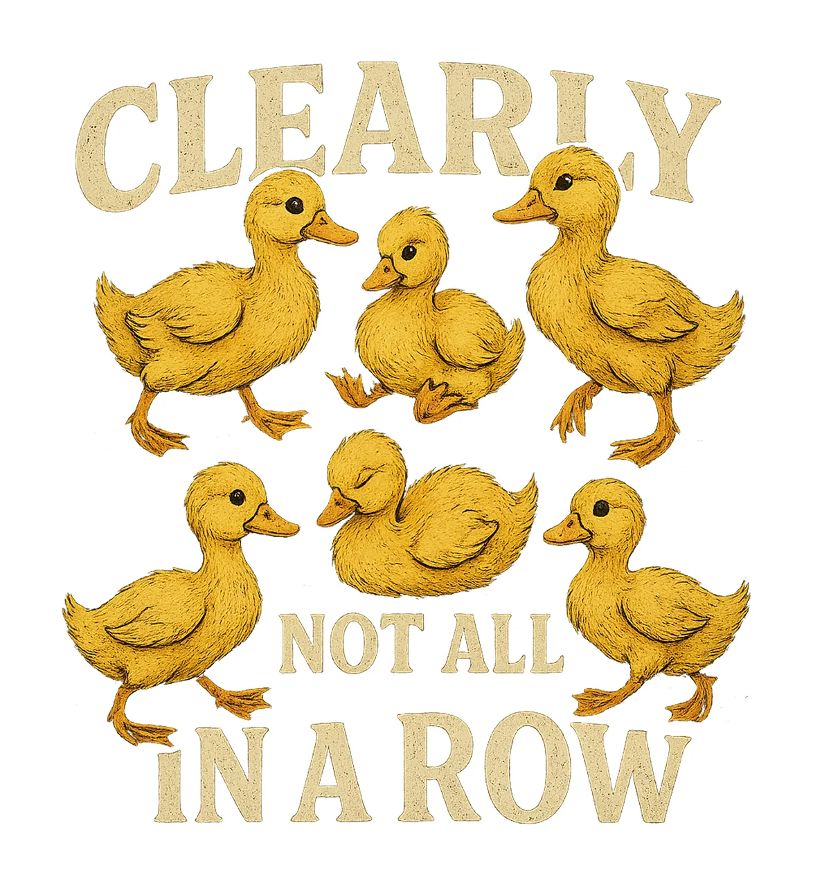Funny ducks not all in row sarcastic mental health design