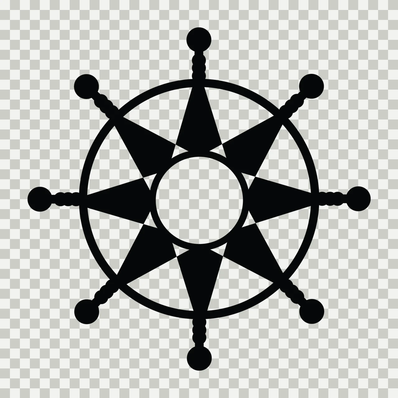 Ship Steering Wheel With Circle And Spokes transparency and detail preview thumbnail