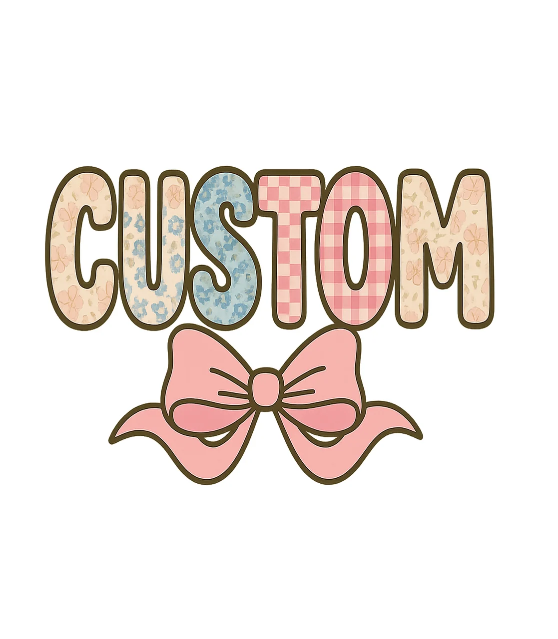 Custom Lettering Decorated With Bow And Typography pattern