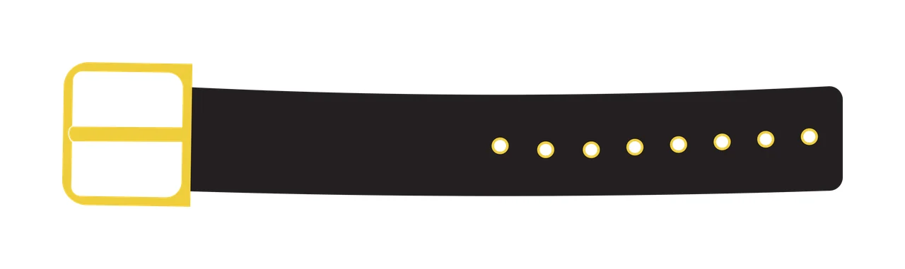 Black Silhouette Of A Leather Belt With Rectangular buckle
