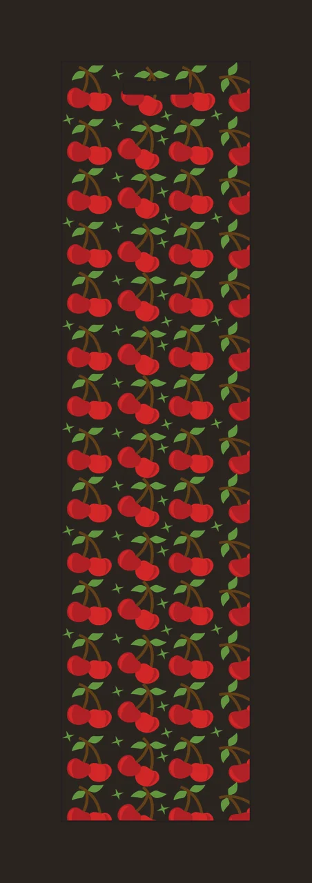 Cherry Pattern With Small Stars cherries repeating stems leaves contrast preview thumbnail