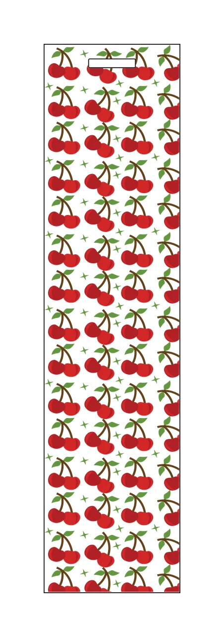 Cherry Pattern With Small Stars cherries repeating stems leaves