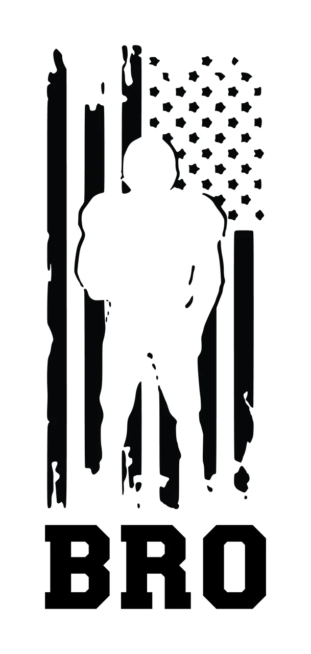 Football Bro Player American Flag Silhouette standing stars