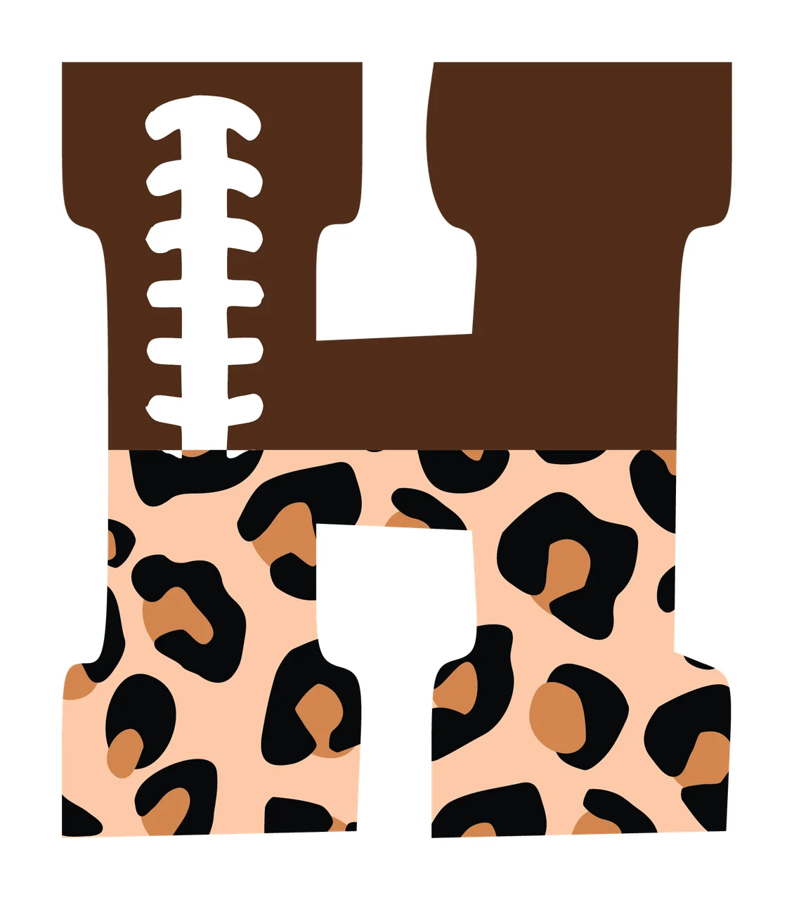 Football Font Half Leopard Character 32 american gridiron touchdown