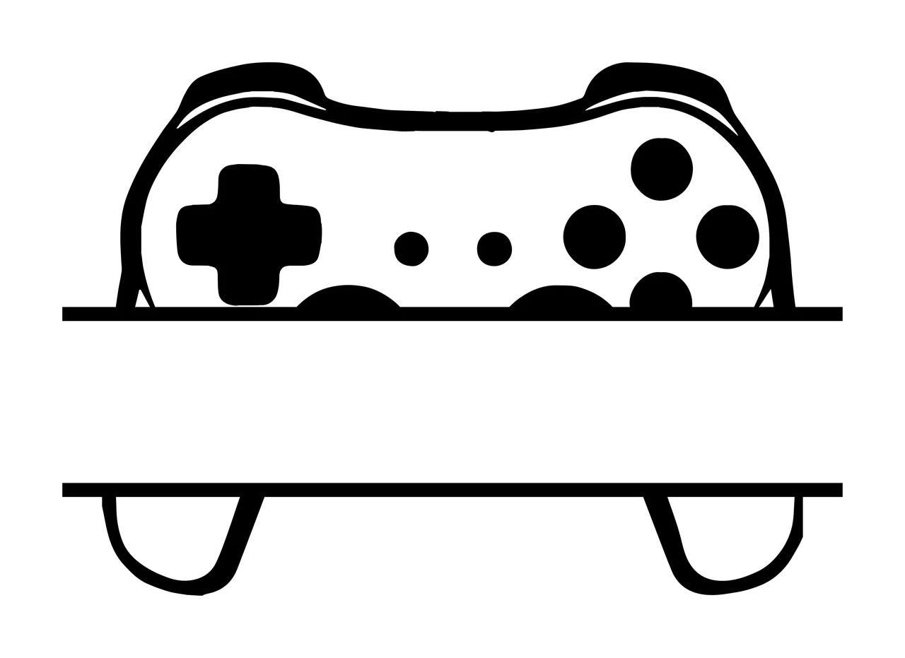 Game Controller Design With A Horizontal Blank Banner black